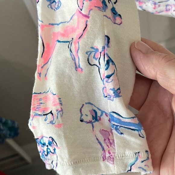 Lilly Pulitzer Pastel Rare Dog Print Relaxed Long Sleeve Tee/Lounge /Sleep - Picture 4 of 12